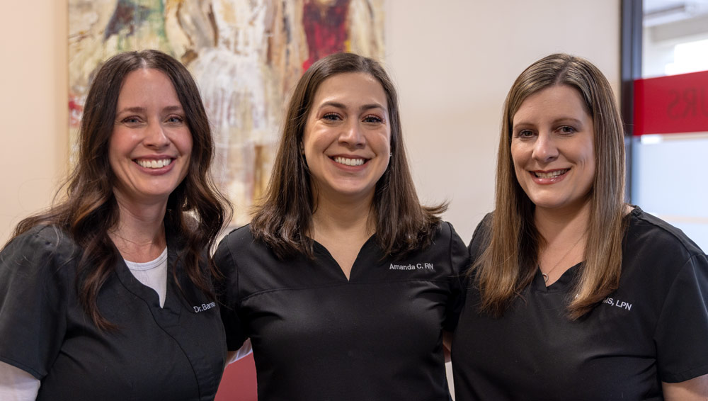 Dr. Angela Barnes, Nurse Amanda Cooper, and Nurse Kelley Paolini